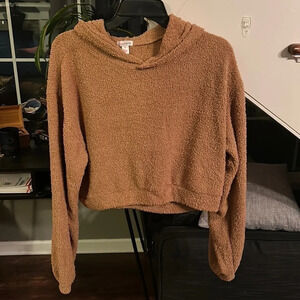 Pink Beige Flirtitude Crop Sweater
